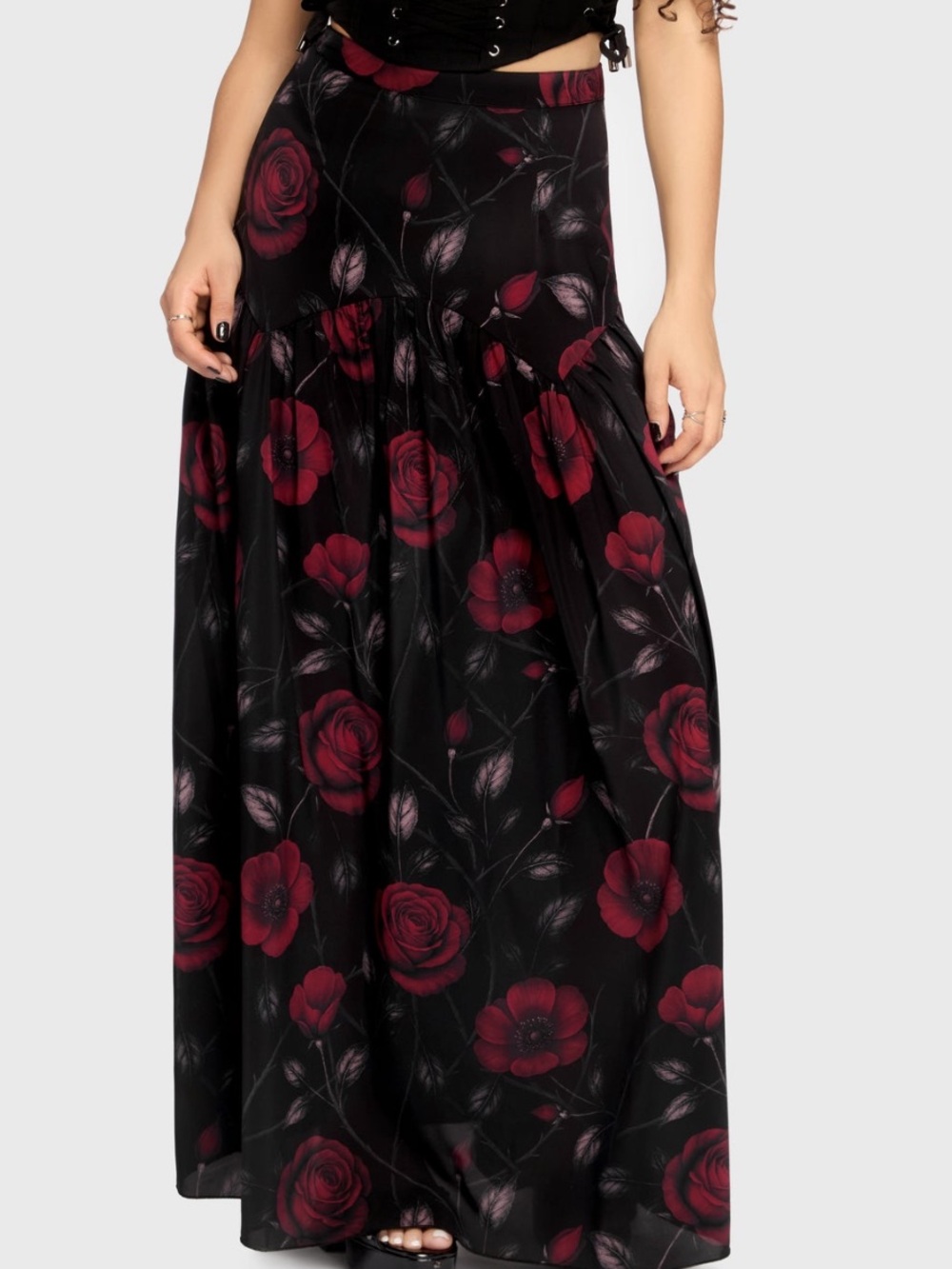 Fawnelle Rose Floral Maxi Skirt